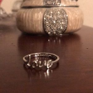 Lia Sophia Love Note Ring Silver Size 7